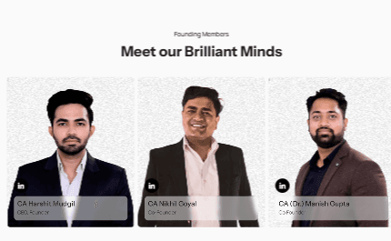 BizPillar founding team: CA Harshit Mudgil, CA Nikhil Goyal and CA (Dr.) Manish Gupta